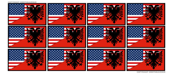 x12 Albania USA Country Flag Car Truck Window Bumper Laptop Sticker Decals 2