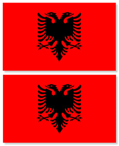 x2 Albania Albanian Country Flag Car Truck Window Bumper Laptop Sticker Decals