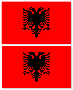x2 Albania Albanian Country Flag Car Truck Window Bumper Laptop Sticker Decals - OwnTheAvenue