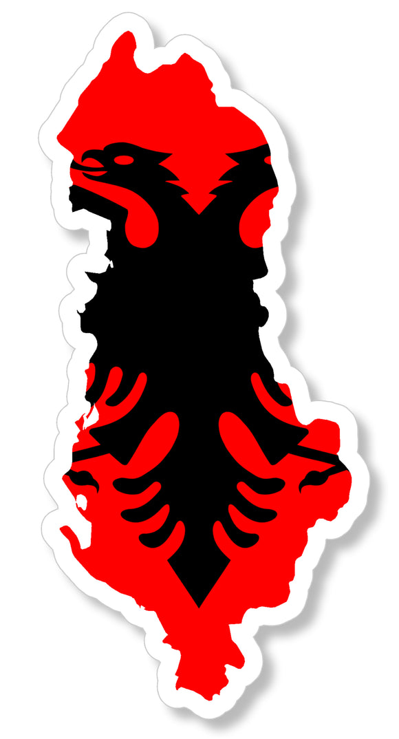 Albania Albanian Country Flag Map Truck Car Window Bumper Laptop Sticker Decal - OwnTheAvenue