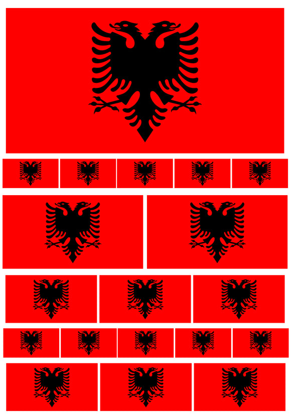 19Pcs Albania Albanian World Country Flag Assorted Assortment Sticker Decals - OwnTheAvenue