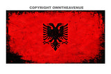 2Pcs Albania Albanian Flag Rustic Style Vinyl Sticker Decals 4" Each