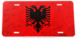 Albania Albanian Flag Rustic Style Car Truck SUV Auto Metal License Plate