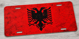 Albania Albanian Flag Rustic Style Car Truck SUV Auto Metal License Plate