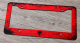 Albania Albanian Flag Rustic Style Car Truck SUV Metal License Plate Frame