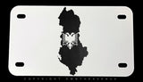 Albania Albanian Flag Carbon Fiber Vinyl Racing Motorcycle License Plate - OwnTheAvenue