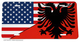 USA American Albania Albanian Flag Auto License Plate - OwnTheAvenue