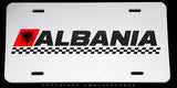 Albania Flag Sport Stripe Racing Style Metal License Plate - OwnTheAvenue