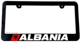 Albania Flag Racing Sport Stripe Slim License Plate Frame - OwnTheAvenue
