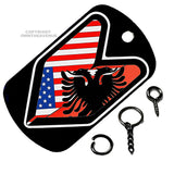 Wakaba Leaf USA American Albania Flag JDM Racing Drifting Keychain Necklace Tag - OwnTheAvenue