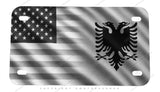 USA American Albania Flag Model V01 Subdue Motorcycle Metal License Plate - OwnTheAvenue