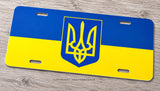 Ukraine Ukrainian Flag Coat of Arms Car Truck SUV Auto Metal License Plate