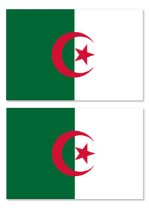 x2 Algeria Algerian Country Flag Car Truck Window Bumper Laptop Sticker Decals