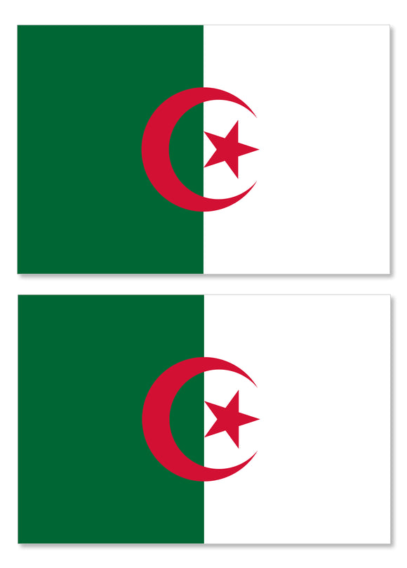 x2 Algeria Algerian Country Flag Car Truck Window Bumper Laptop Sticker Decals - OwnTheAvenue
