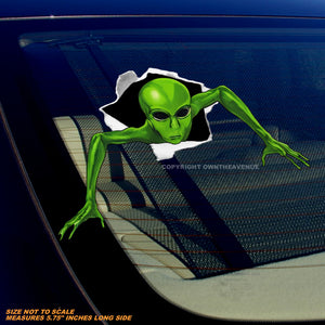 Alien Peeking Hole In Wall 3D Effect Funny Joke Humor Car Truck Laptop Sticker Decal - OwnTheAvenue