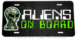 Extraterrestrial on Board Alien UFO Joke Humor Metal License Plate - OwnTheAvenue