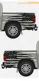 x2 Off Road 4x4 Lifted Truck USA American Distressed Flag Big Size Vinyl Decal Stickers
