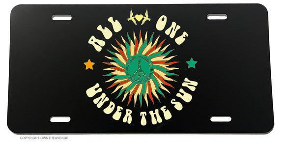 All One Under The Sun Peace Love Groovy License Plate Cover - OwnTheAvenue