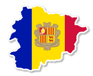 Andorra Andorran Map Flag Car Truck Window Bumper Laptop Vinyl Sticker Decal 4"