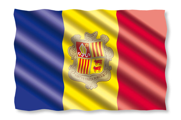 Andorra Andorran Waving Flag Car Truck Window Bumper Laptop Sticker Decal 3.5