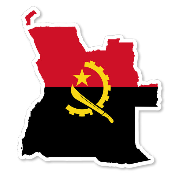 Angola Angolan Flag map Truck Car Window Bumper Laptop Cup Vinyl Sticker Decal