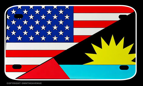 USA American Antigua Antiguan World Country Flag Motorcycle Metal License Plate
