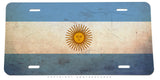 Argentina Flag Rustic Style Metal License Plate - OwnTheAvenue