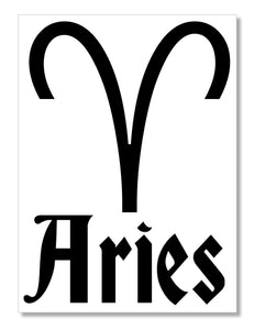 Aries Zodiac Sign Car Truck Astrological Astrology Sticker Decal 3.75"