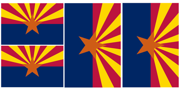 x4 Arizona AZ Flag Stickers Decal Pack -2
