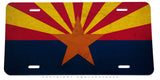Arizona Flag Vintage Grunge Style Auto Metal License Plate - OwnTheAvenue