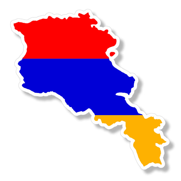 Armenia Armenian Map Outline Flag Car Truck Window Bumper Laptop Sticker Decal - OwnTheAvenue