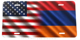 USA American Armenia Flag Wavey Style Auto License Plate - OwnTheAvenue