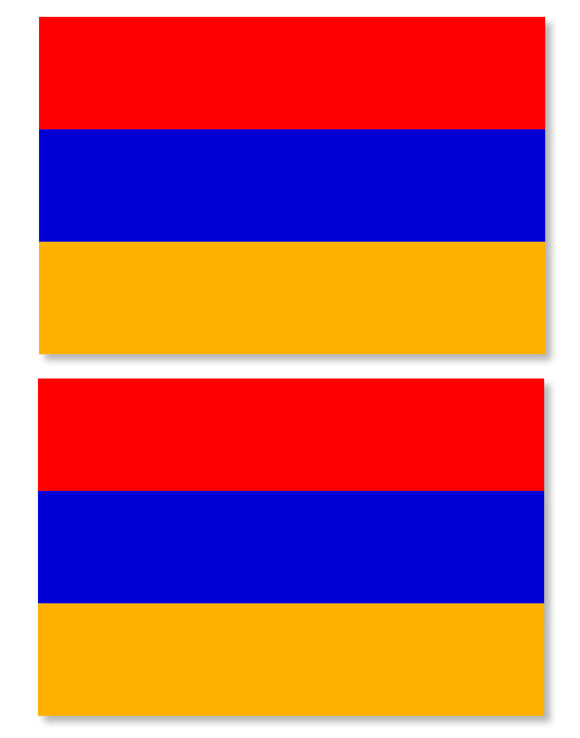 x2 Armenia Armenian Flags Car Truck Window Bumper Laptop Sticker Decals 3.5