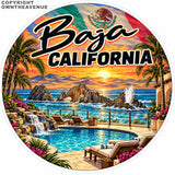 x2 Baja California Mexico Mexican Flag Souvenir Style Vinyl Sticker Decal 4"
