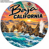 x2 Baja California Mexico Mexican Flag Holographic V01 Vinyl Sticker Decals 4"