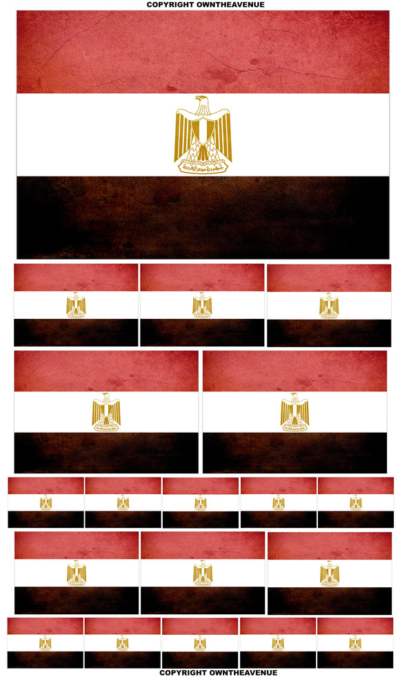 19Pcs Pack Lot Egypt Egyptian World Country Flag Vintage Style Assorted Sticker Decals - OwnTheAvenue