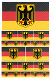 19Pcs Pack Lot German Germany Flags Carbon Vinyl Racing Eagle Sticker Decals - OwnTheAvenue
