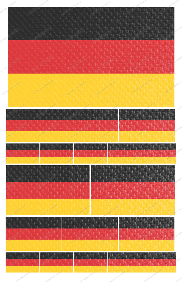 19Pcs Pack Lot German Germany Flags Carbon Vinyl Racing Assorted Sticker Decals - OwnTheAvenue