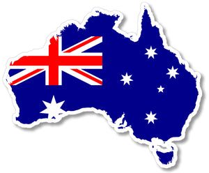 Australia Flag Australian Map Outline Country Car Truck Bumper Sticker Decal 4"