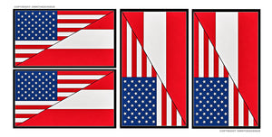 x4 USA American Austria World Flag Country Vinyl Sticker Decals 2" & 4" Inches