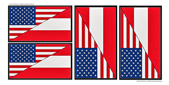 x4 USA American Austria World Flag Country Vinyl Sticker Decals 2