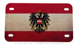 Austria Flag Coat of Arms Rustic Style Motorcycle Metal License Plate - OwnTheAvenue