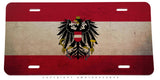 Austria Coat of Arms Flag Rustic Style Metal License Plate - OwnTheAvenue