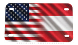 USA American Austria Flag Wavey Style Motorcycle Metal License Plate - OwnTheAvenue