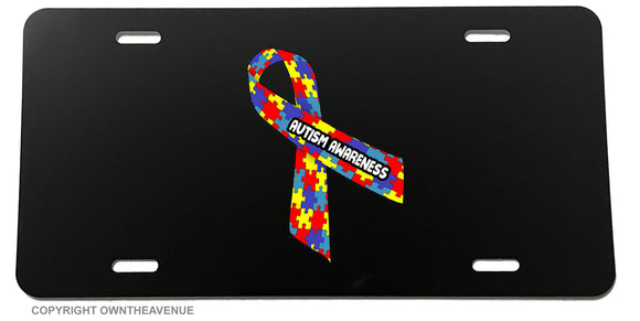 Autism Awareness Ribbon Puzzle Car Truck  Auto License Plate Cover - OwnTheAvenue