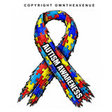 x2 Autism Awareness Puzzle Ribbon Tattered Style Holographic Sticker Decals
