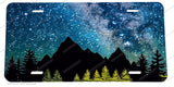 Mountains Stars Galaxy Outer Space Auto Metal License Plate - OwnTheAvenue