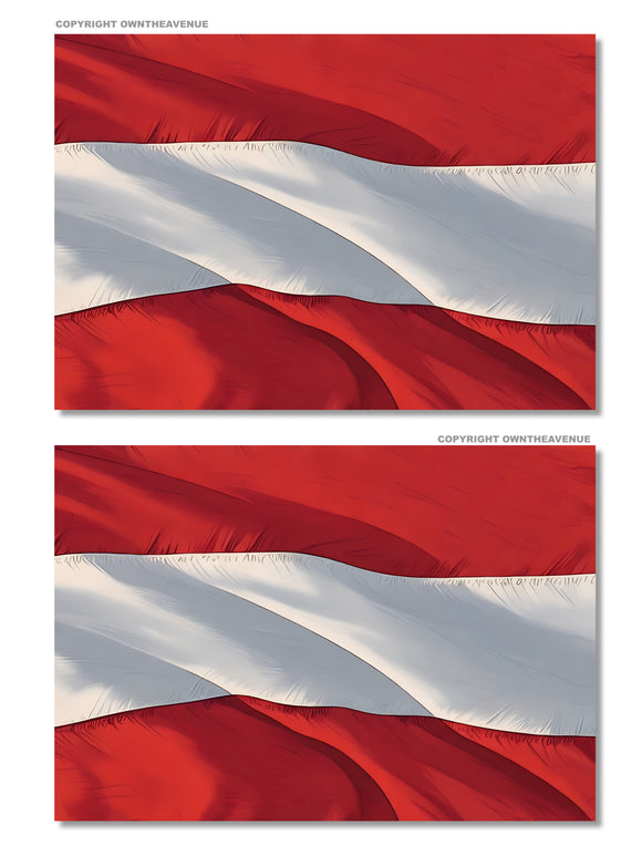 x2 Austria Wavey World Country Flag Vinyl Sticker Decals 4