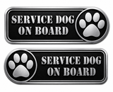 Service Dog On Board Sticker Decal Metallic Model - 4" Left + Right Facing - OwnTheAvenue