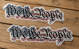 x2 We The People USA American Flag Rustic Style V01 Sticker Decals 4.5" - OwnTheAvenue